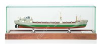 Lot 316 - A SMALL 1:250 SCALE BOARDROOM MODEL OF THE CLYDE ORE, BUILT FOR ORE CARRIERS OF LIBERIA BY SCHLIEKER, HAMBURG, 1960