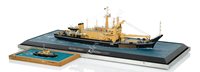 Lot 330 - A DETAILED WATERLINE RECRUITING OFFICE MODEL OF THE SALVAGE AND RESCUE VESSEL R.M.A.S. SALMOOR BUILT FOR THE BRITISH GOVERNMENT BY HALL, RUSSELL & CO, ABERDEEN, 1985