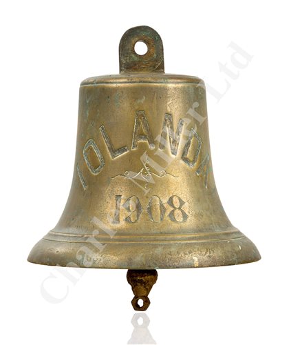 Lot 186 - THE MAIN BELL FROM THE S.Y. IOLANDA, DESIGNED BY COX & KING FOR MORTON PLANT AND BUILT BY RAMAGE & FERGUSON, 1908