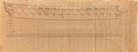 Lot 27 - AN ADMIRALTY SHEER DRAUGHT PROFILE PLAN FOR...