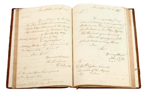 Lot 39 - COPY LETTER BOOK OF ADMIRAL CORNWALLIS<br/>112...