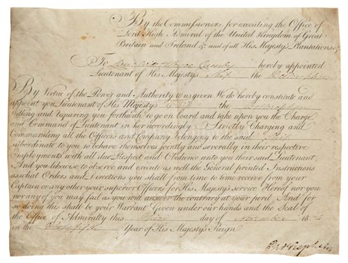 Lot 44 - AN OFFICER'S COMMISSION TO THE BELLEROPHON,...
