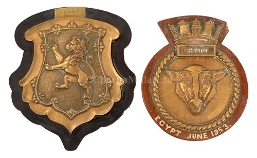 Lot 69 - A RARE UNOFFICIAL SHIP'S BADGE OF H.M.S....