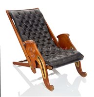 Lot 128 - AN EDWARDIAN STEAM YACHT DECK CHAIR<br/>with...