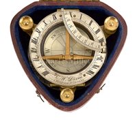 Lot 171 - A FINE PORTABLE COMPASS SUNDIAL BY C.W. DIXEY,...