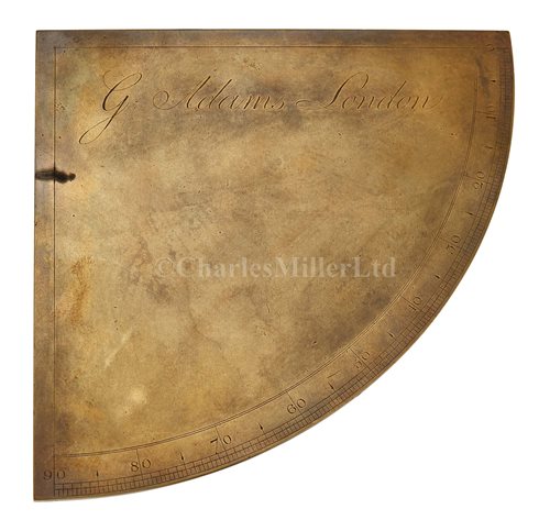 Lot 173 - A BRASS QUADRANT BY GEORGE ADAMS (SENIOR)...