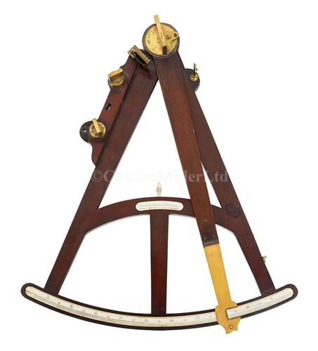Lot 196 - Ø A FINE 17½IN. RADIUS FIDUCIAL MAHOGANY AND...