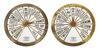 Lot 140 - A RARE, POSSIBLY UNIQUE, PAIR OF CHADBURN TELEGRAPH DECK RACE INDICATORS, THOUGHT TO BE FROM THE R.M.S. AQUITANIA, CIRCA 1920