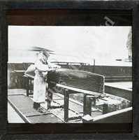 Lot 143 - "THE MAKING OF A MAMMOTH LINER": A SET OF MAGIC LANTERN LECTURE SLIDES DESCRIBING THE CONSTRUCTION AND INTERIOR OF R.M.S. AQUITANIA, CIRCA 1913