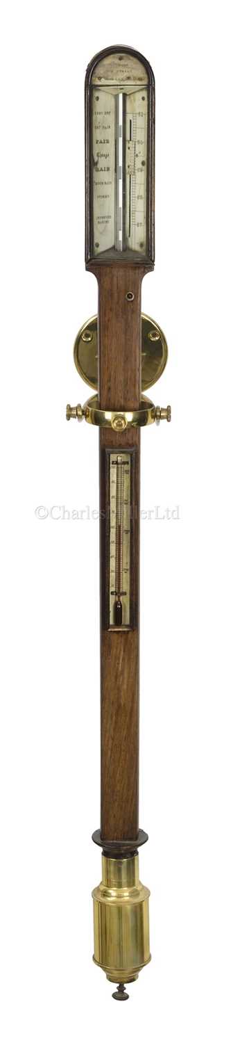 Lot 276 - Ø A MARINE BAROMETER BY W.B. ROSS, SUNDERLAND, CIRCA 1840; and a pair of Negretti & Zambra binoculars