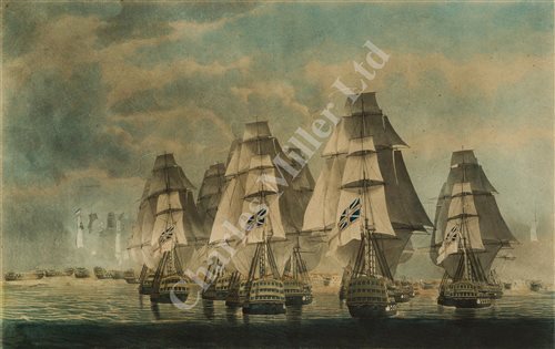 Lot 55 - AFTER ROBERT DODD (BRITISH, 1748-1815) - Battle of Trafalgar; a set of four