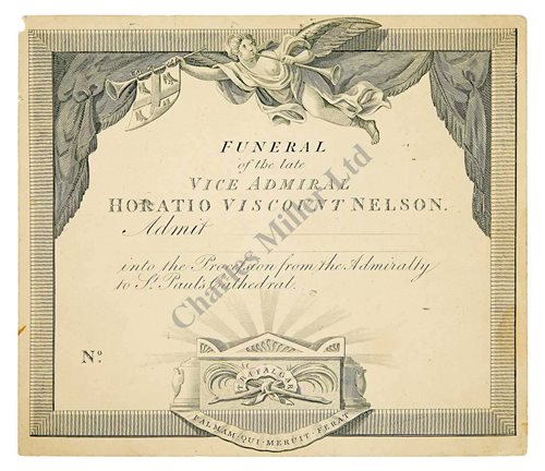 Lot 72 - NELSON'S FUNERAL, 9TH JANUARY 1806<br/>an unissued...