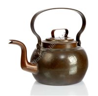 Lot 83 - A KETTLE MADE FROM ROYAL GEORGE COPPER<br/>the...