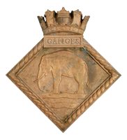 Lot 106 - A BADGE FOR H.M.S. GANGES <br/>heavily cast in...