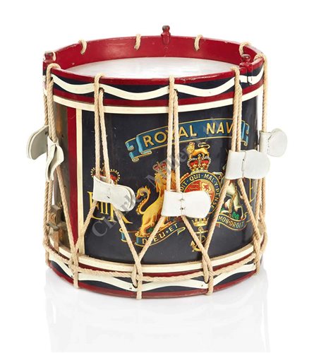 Lot 119 - A PAINTED BRASS CEREMONIAL DRUM FOR THE ROYAL...