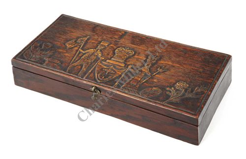 Lot 139 - A RARE TREEN CARVED SAILORWORK SHAVING BOX<br/>the...