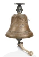 Lot 182 - A BELL FROM THE CARGO SHIP S.S. HAREWOOD,...