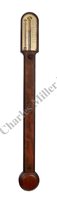 Lot 249 - A DOMESTIC MAHOGANY STICK BAROMETER BY JACOB...