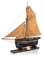 Lot 274 - A ½IN:1FT SCALE SAILING MODEL OF A BARKING...
