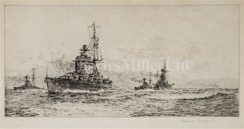 Lot 41 - A GROUP OF WARSHIP ETCHINGS INCLUDING WORKS BY...