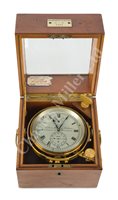 Lot 195 - AN HISTORICALLY INTERESTING 2-DAY MARINE CHRONOMETER BY KELVIN, WHITE & HUTTON EVACUATED FROM THE FALL OF SINGAPORE ABOARD H.M.S. BULAN, 11 FEBRUARY, 1942