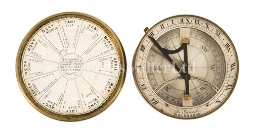 Lot 206 - A RARE POCKET SUNDIAL BY T. GAUNT, MELBOURNE,...