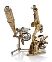 Lot 262 - A JONES-TYPE MONOCULAR MICROSCOPE, CIRCA...