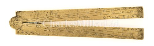 Lot 284 - A 6½IN. BRASS SECTOR BY JEAN CHOIZY, PARIS,...