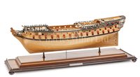 Lot 306 - A 1:72 SCALE PLANKED AND FRAMED ADMIRALTY-TYPE...