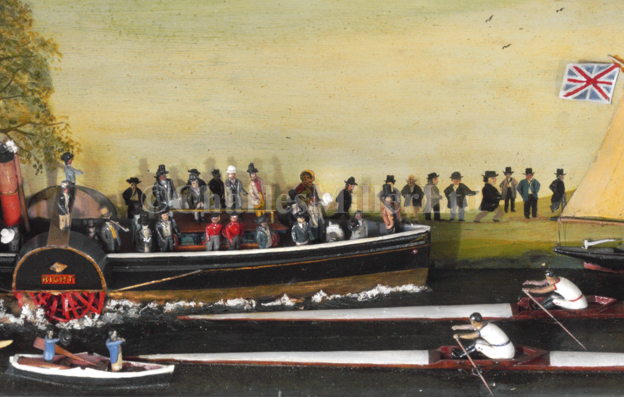 Lot 318 - A FINE HISTORICAL ROWING DIORAMA, PUTNEY,...