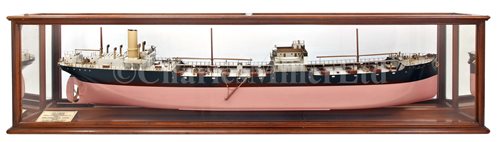 Lot 325 - A FINE BUILDER'S MIRROR-BACKED HALF MODEL FOR...