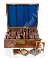 Lot 226 - AN HISTORICALLY IMPORTANT CASED SET OF MICROSCOPY MAGIC LANTERN LECTURE SLIDES USED BY THE REV. R.G. DALLINGER D.S.c. F.R.S., CIRCA 1880
