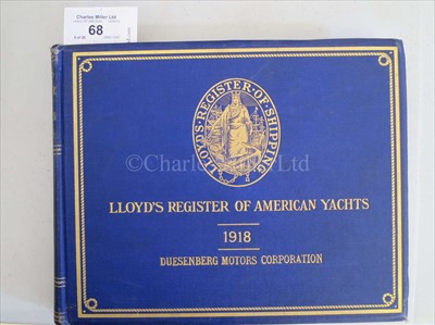 Lot 68 - LLOYD'S REGISTER OF AMERICAN YACHTS twenty...