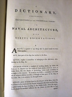 Lot 75 - STALKART, M: 'NAVAL ARCHITECTURE, OR THE...