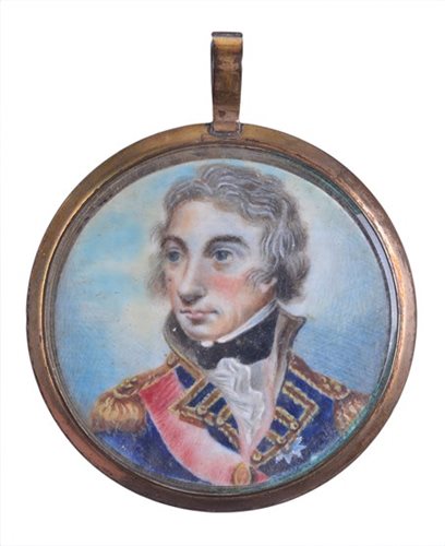 Lot 87 - A MINIATURE PORTRAIT MEDALLION OF LORD NELSON,...