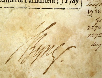 Lot 124 - ADMIRAL BYNG: AN AUTOGRAPH RECEIPT FOR PRIZE...