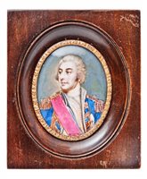 Lot 127 - A 19TH-CENTURY MINIATURE OF ADMIRAL GEORGE...