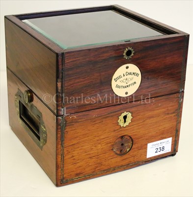Lot 238 - A TWO-TIER CHRONOMETER BOX, CIRCA 1925 with...