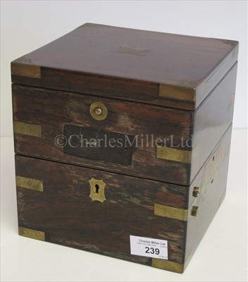 Lot 239 - A THREE-TIER CHRONOMETER BOX, PROBABLY LATE...