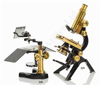 Lot 228 - A DISSECTING MICROSCOPE BY E. LEITZ, WETZLAR, CIRCA 1920; and a Zeiss Mikrotare set