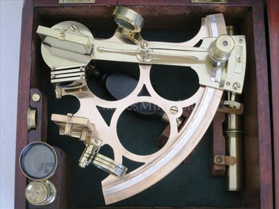 Lot 264 - A THREE-CIRCLE VERNIER SEXTANT BY J.W....