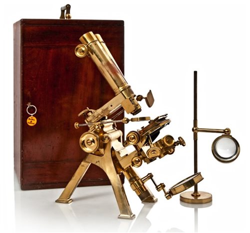 Lot 307 - A FINE COMPOUND BINOCULAR NO. 1 MICROSCOPE BY...