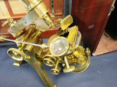 Lot 307 - A FINE COMPOUND BINOCULAR NO. 1 MICROSCOPE BY...