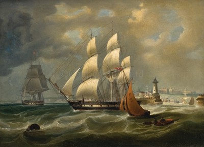 Lot 5 - English School (c.1830) Shipping off Ramsgate...