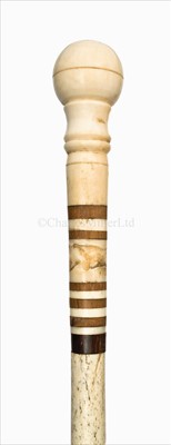 Lot 42 - A 19th century marine bone and ivory walking...