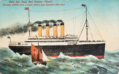 Lot 43 - A postcard sent from R.M.S. Titanic by Herbert...
