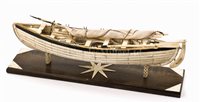 Lot 101 - A wood and bone model of a whaler<br/>by D.C....
