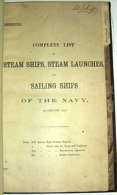 Lot 40 - 'COMPLETE LIST OF STEAM SHIPS, STEAM LAUNCHES,...