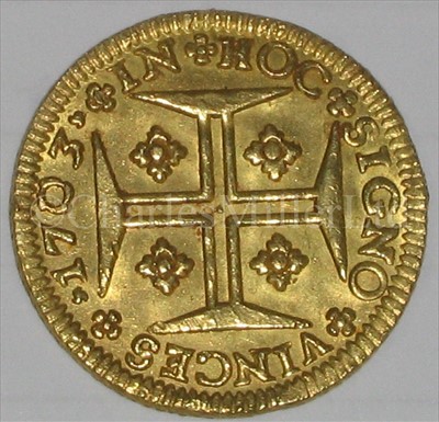 Lot 74 - A PORTUGUESE 4000 REIS GOLD COIN RECOVERED...