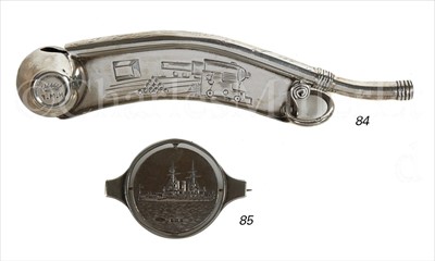Lot 85 - REVERSIBLE SILVER COMMEMORATIVE BROOCH FOR...